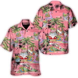disney star wars hawaiian shirt summer beach starwars cartoon baby yoda pink aloha button up shirt 90scloth iM 1686904647 1.jpg