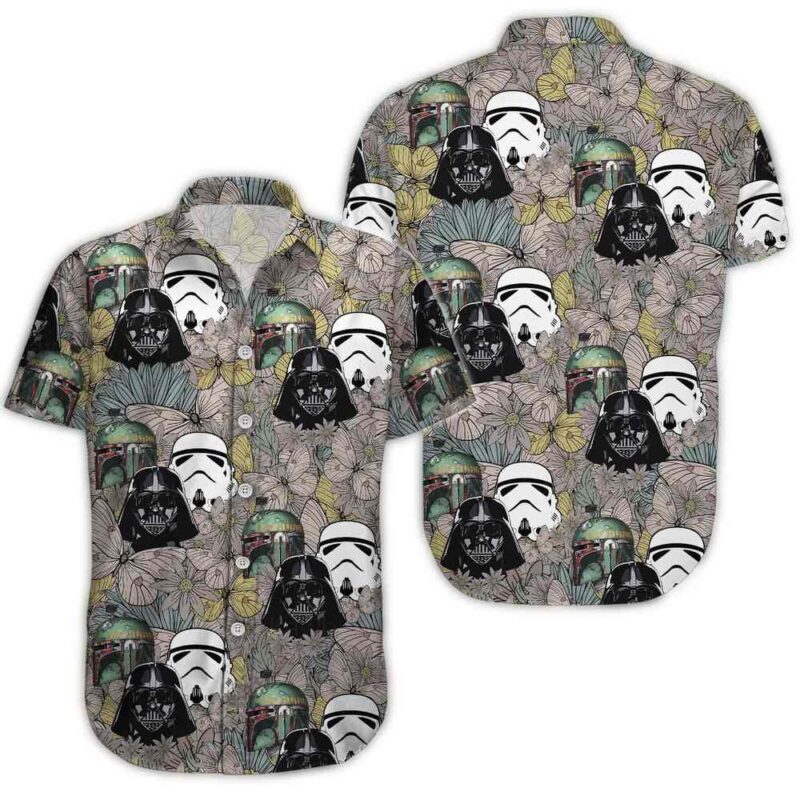 disney star wars hawaiian shirt summer beach starwars characters face floral aloha button up shirt 90scloth vy 1686904762.jpg