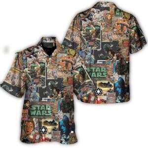 disney star wars hawaiian shirt summer beach starwars comic style aloha button up shirt 90scloth UG 1686904737.jpg