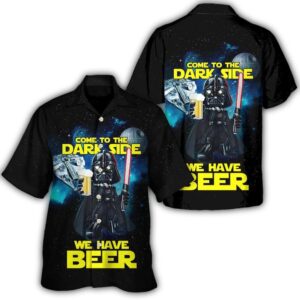 disney star wars hawaiian shirt summer beach starwars darth vader dark side beer aloha button up shirt 90scloth Ik 1686904644.jpg