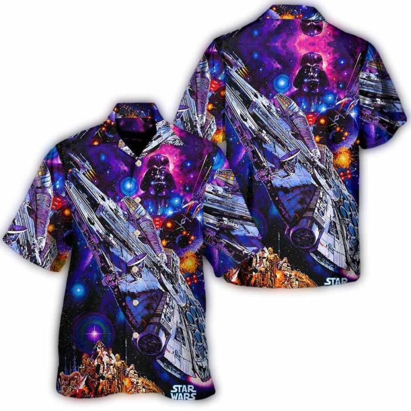 disney star wars hawaiian shirt summer beach starwars darth vader millennium falcon aloha button up shirt 90scloth xE 1686904632.jpg