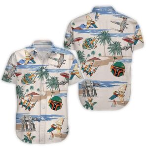 disney star wars hawaiian shirt summer beach starwars icons aloha button up shirt 90scloth Qo 1686904760.jpg