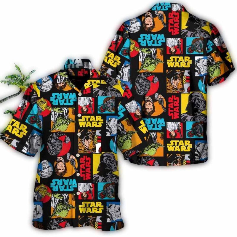 disney star wars hawaiian shirt summer beach starwars pattern colorful aloha button up shirt 90scloth lq 1686904646.jpg
