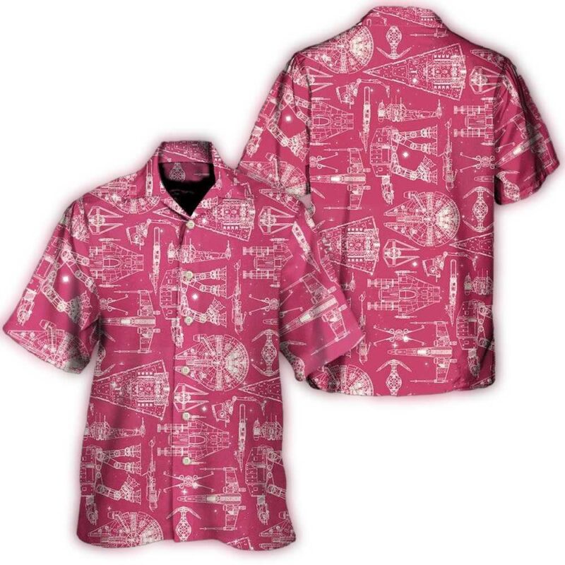 disney star wars hawaiian shirt summer beach starwars space ships starwars pink aloha button up shirt 90scloth uN 1686904642.jpg