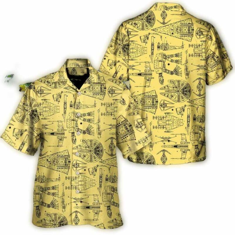 disney star wars hawaiian shirt summer beach starwars space ships yellow aloha button up shirt 90scloth gX 1686904645.jpg