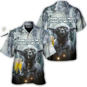 disney star wars hawaiian shirt summer beach starwars yoda drink beer must there is no try aloha button up shirt 90scloth kU 1686904641 1.jpg