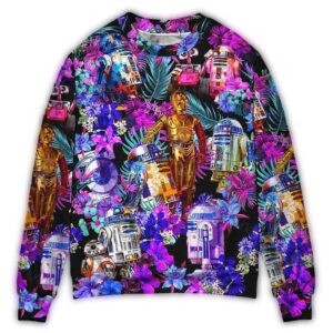 special star wars r2 d2 with friends synthwave ugly christmas sweater 22q4f.jpg
