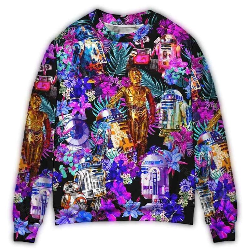 special star wars r2 d2 with friends synthwave ugly christmas sweater 22q4f.jpg