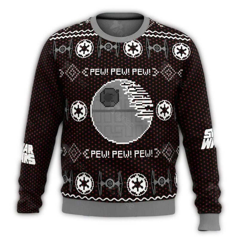 star wars death star star wars pew pew pew ugly christmas sweater wl0ya.jpg