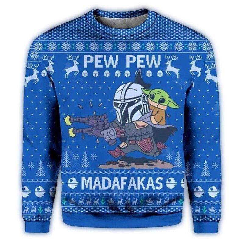 star wars pew pew madafakas baby yoda ugly christmas sweater xq77e.jpg