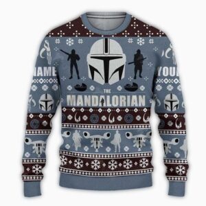 star wars the mandalorian starwars custom name xmas personalized ugly christmas sweater ij61n.jpg